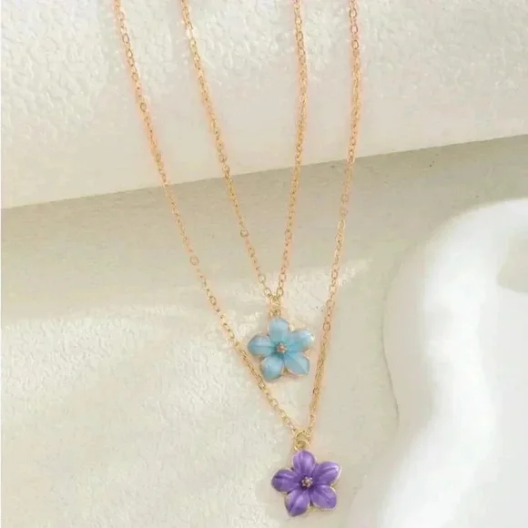 ⚠️Clearance Colorful Flower Gold Necklace - Picture 6 of 11
